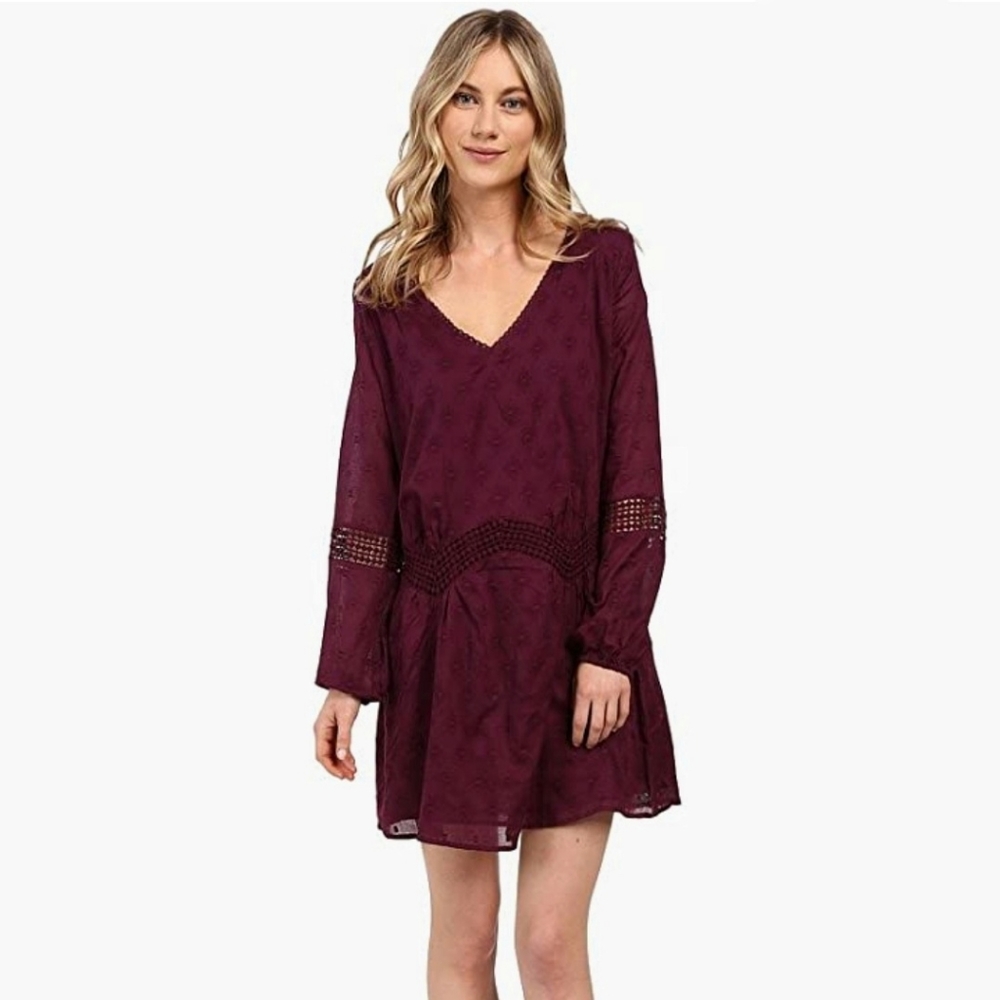 Roxy | Cali Stars Long Sleeve Crochet Dress - M